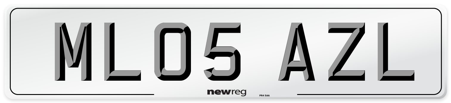ML05 AZL Number Plate from New Reg